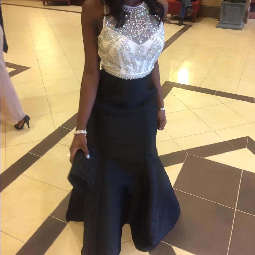 black and white dress